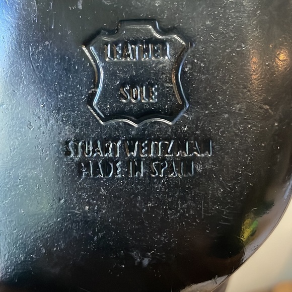 Stuart Weitzman | Black Gigi Ritz Ribbon Peep Toe Heel | Sz 7 - Picture 8 of 10